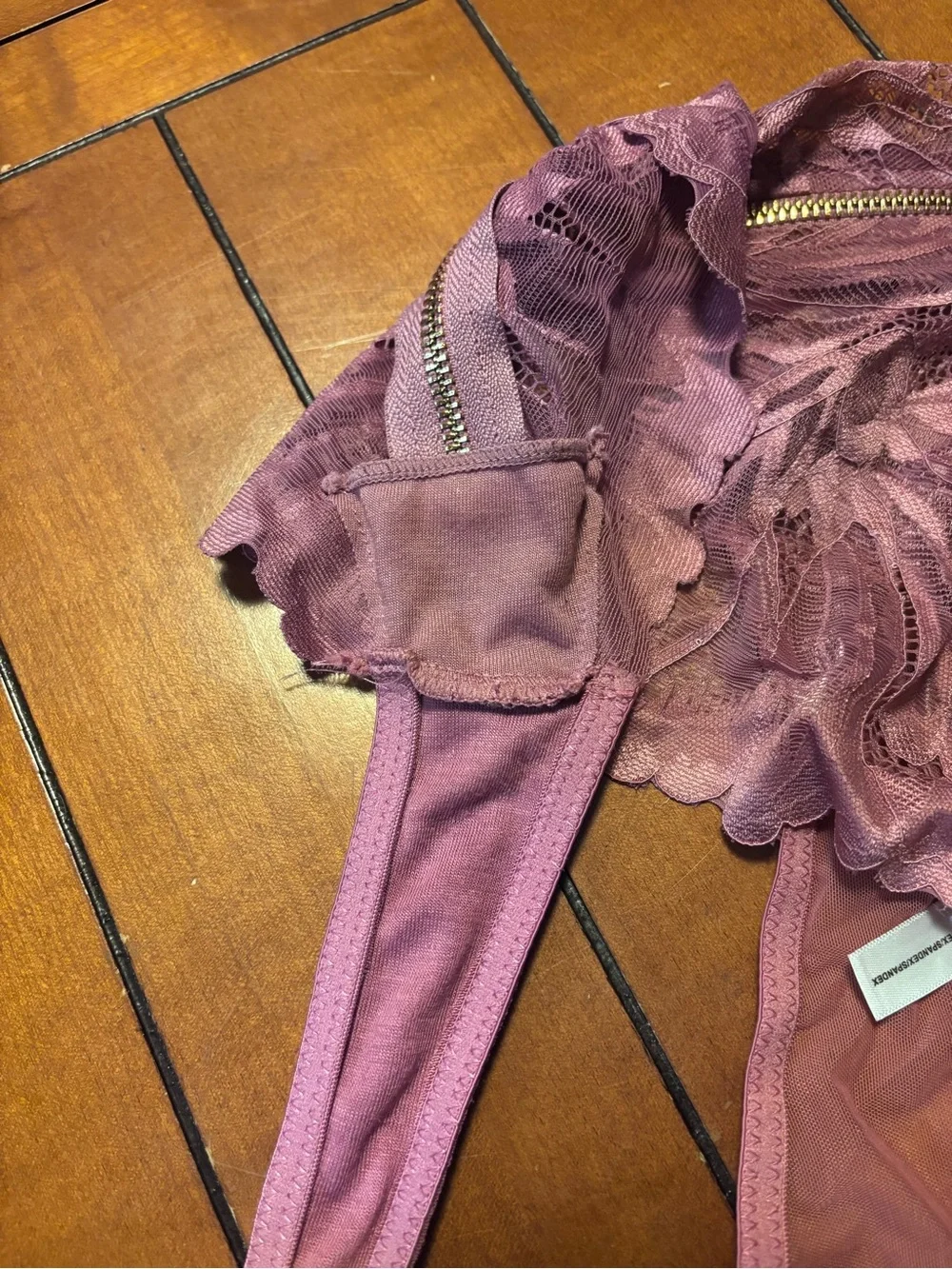 Lace Bralette & High-Waist Thong Set - Dusty Rose, Never worn, see pics